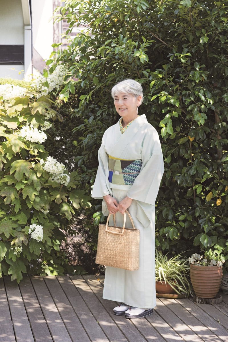６０年代ヴィンテージダッコちゃんの着物     アンティークダッコちゃんネル着物 60代スナップ】気軽に！素敵に！爽やかに！着物を日常着にするコツを