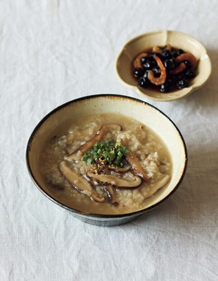 旨みが凝縮し、栄養も◎　万能な乾物を大活用！ しいたけ粥と黒豆と干しえびの甘辛漬け