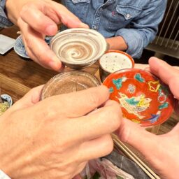 お客様と乾杯