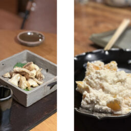 ⚫鯛の天ぷら ⚫柿の白和え