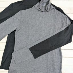 ユニクロC 極暖ヒートテックカシミヤブレンドタートルネックT 07 GRAY、09 BLACK