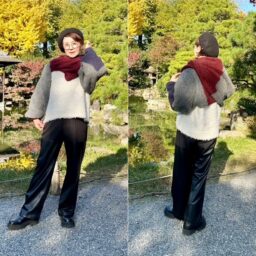 ニット…gu パンツ…rimark ストール…un3d ベレー…shimamura ブーツ…charleskeith