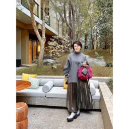 スカート…nikoand ニット ブーツ…un3d バッグ…diesel ベレー…zara