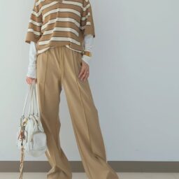 「GU」（rokh/ロック・ファン）　ニットポロシャツ by rokh（メンズ）、トラックパンツ by rokh