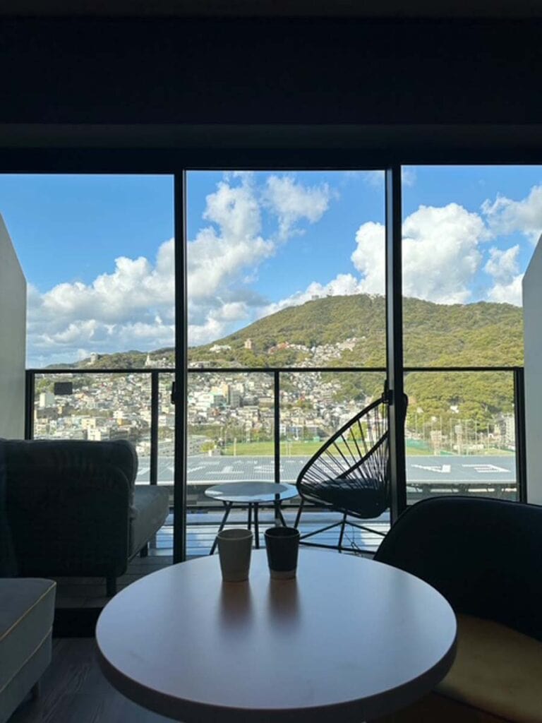 「長崎スタジアムシティホテル」の部屋からの景色