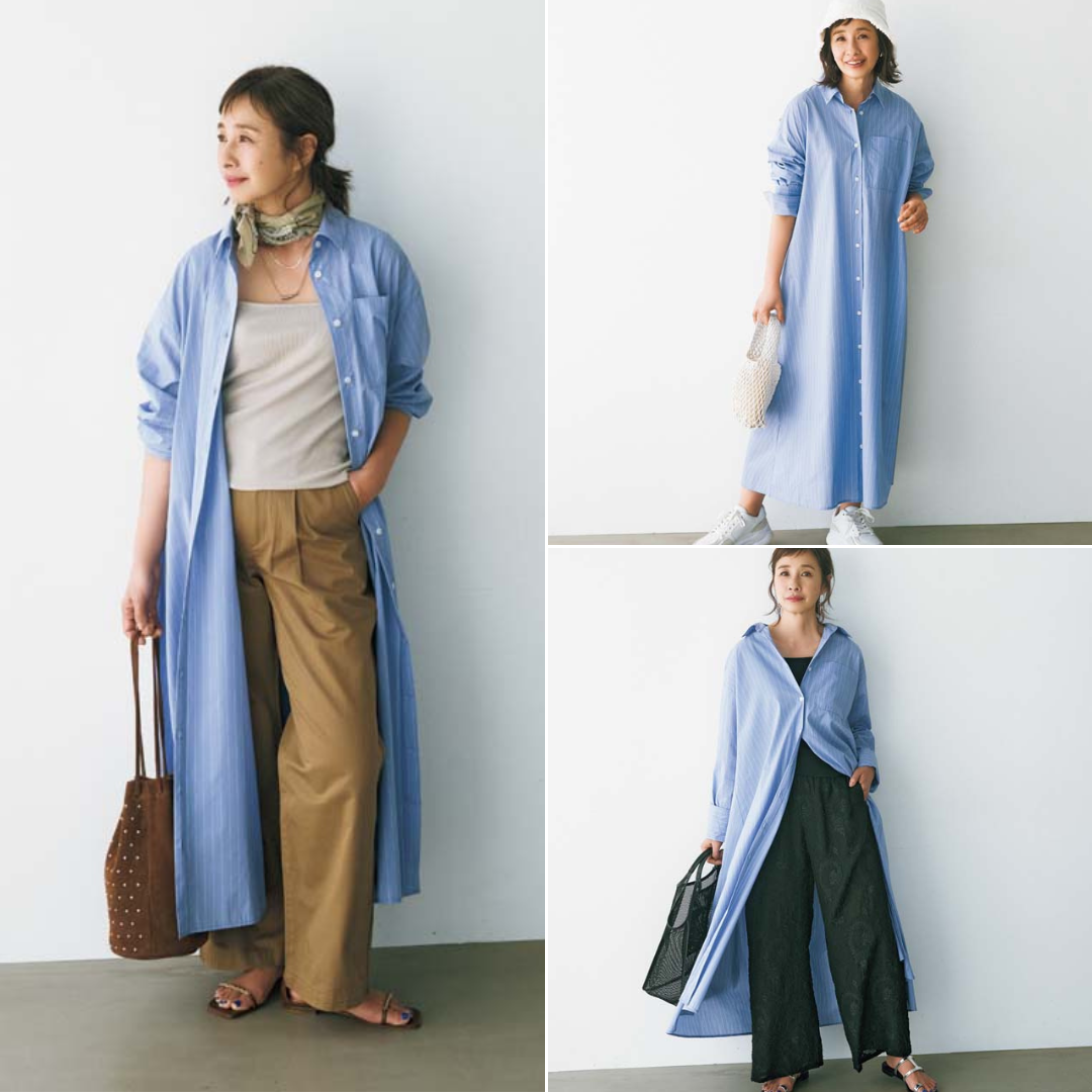 ELFSACK ワンピース 切替 着回し シャツワンピース ELFSACK ワンピース 切替 着回し シャツワンピース (ELF SACK