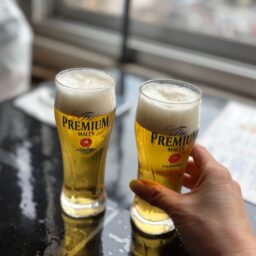 ビールで乾杯