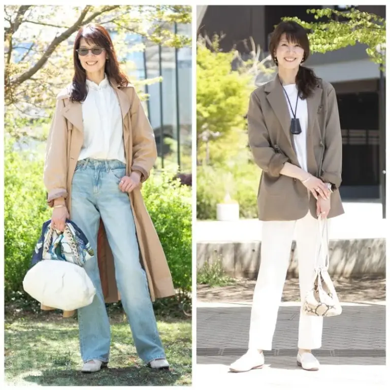 【第6位】【50代の6日間コーデ】春夏は白を効かせてぐっとあか抜ける！アウターを着ても脱いでもサマになるコーデ2選【春の寒暖差コーデ Day5・Day6】