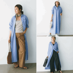 【第9位】【60ファッション】シャツワンピース着まわし3パターンをご紹介！旅服にも丁度いい！着まわし力抜群のシャツ4選