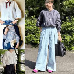【第1位】【60代ファッション】初夏に真似したい“デニム×ブラウス”コーデ4選！ ブラウス1枚で快適に過ごせるいまの季節にぴったりな装い♪