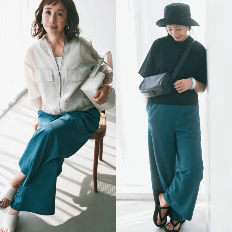 【60ファッション】毎日活躍する優秀ワイドパンツ3選！ ぽっこりおなかや、太もももしっかりカバー