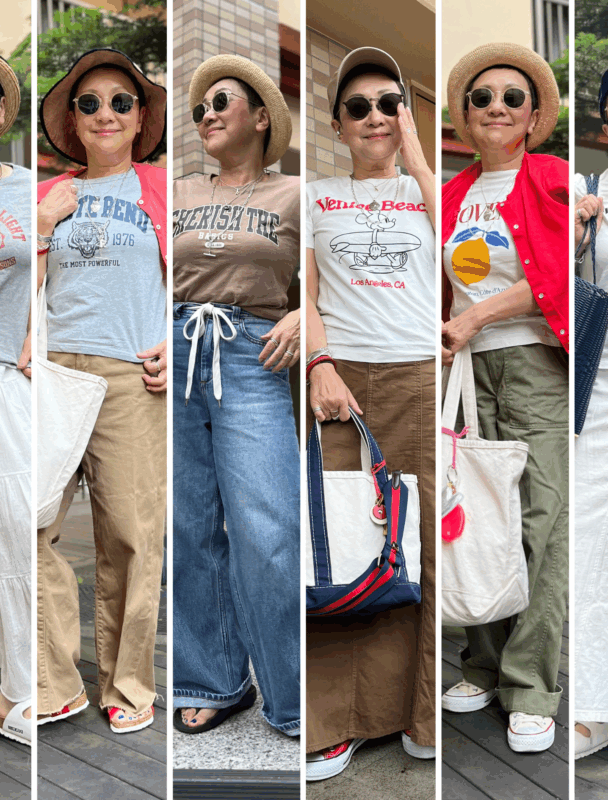 【60代プチプラファッション】夏のTシャツコーデは「しまむら」「H&M」で！高見えコーデ6選