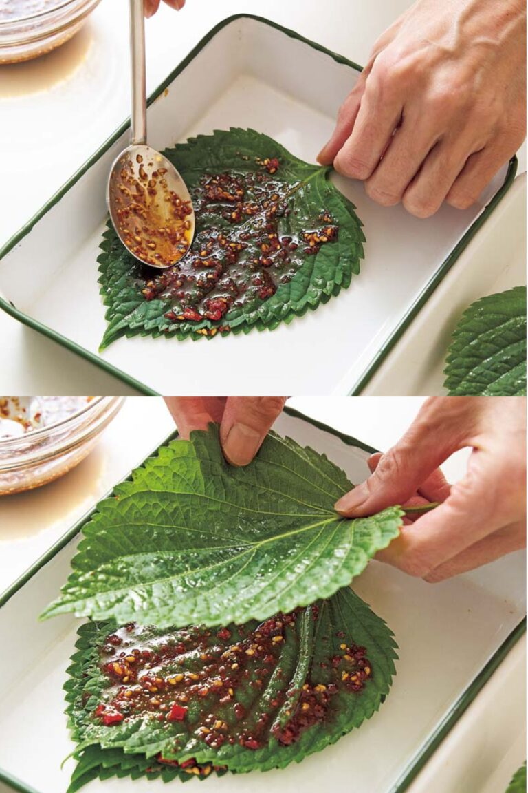 しじみごはん、えごまの葉のしょうゆ漬け　作り方３