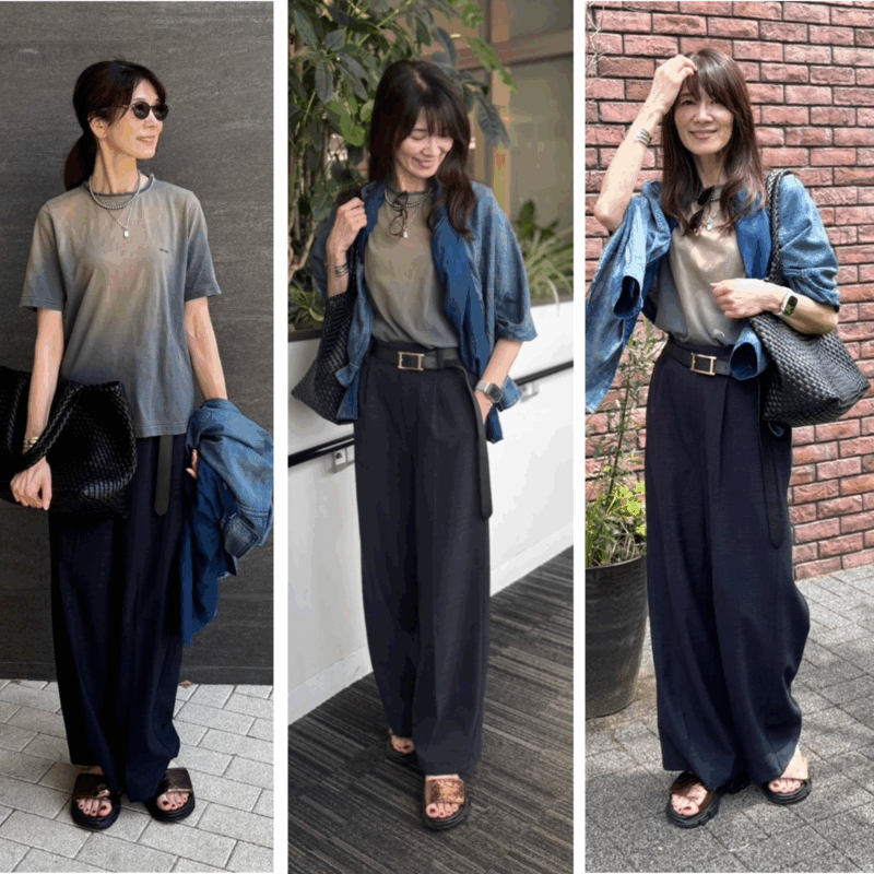 【50代ファッション】ひと目ぼれして即買いしたお気に入り！この夏は「ベルパー」のブリーチTシャツでこなれた着こなしに！