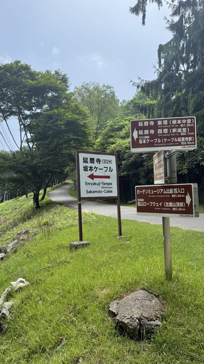 ここが分かれ道　左手を進むと山道にはいります
