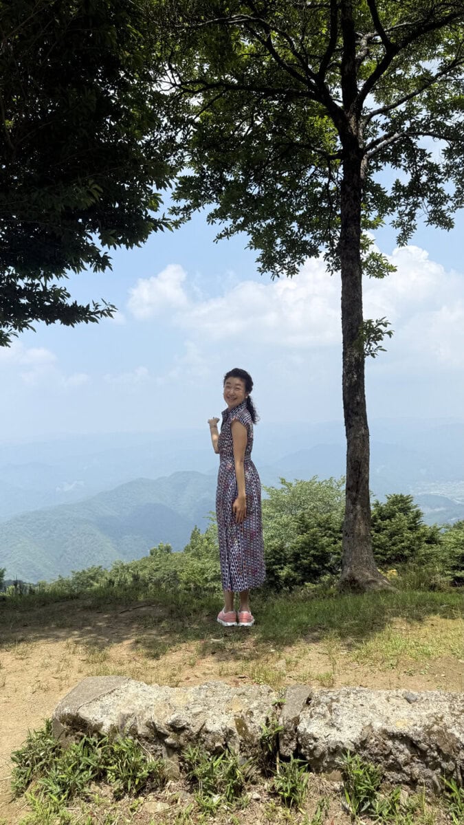 すがすがしい空気と景色に深呼吸