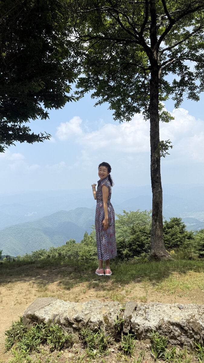 すがすがしい空気と景色に深呼吸