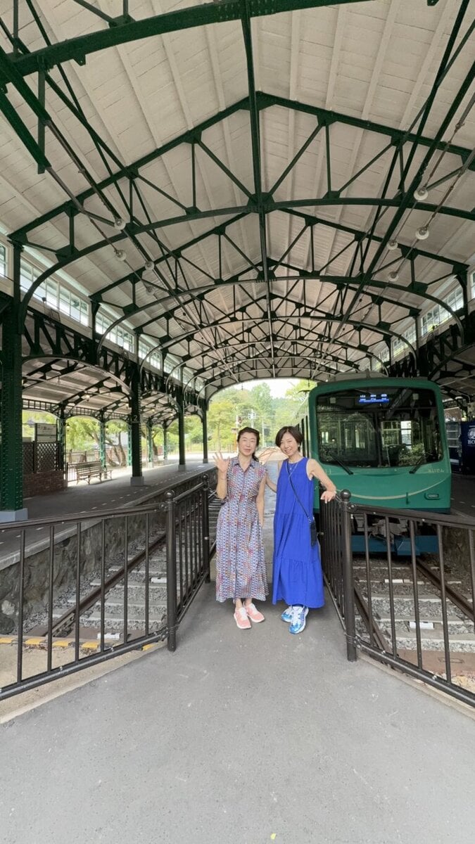 叡山電鉄八瀬比叡山口駅ホームで