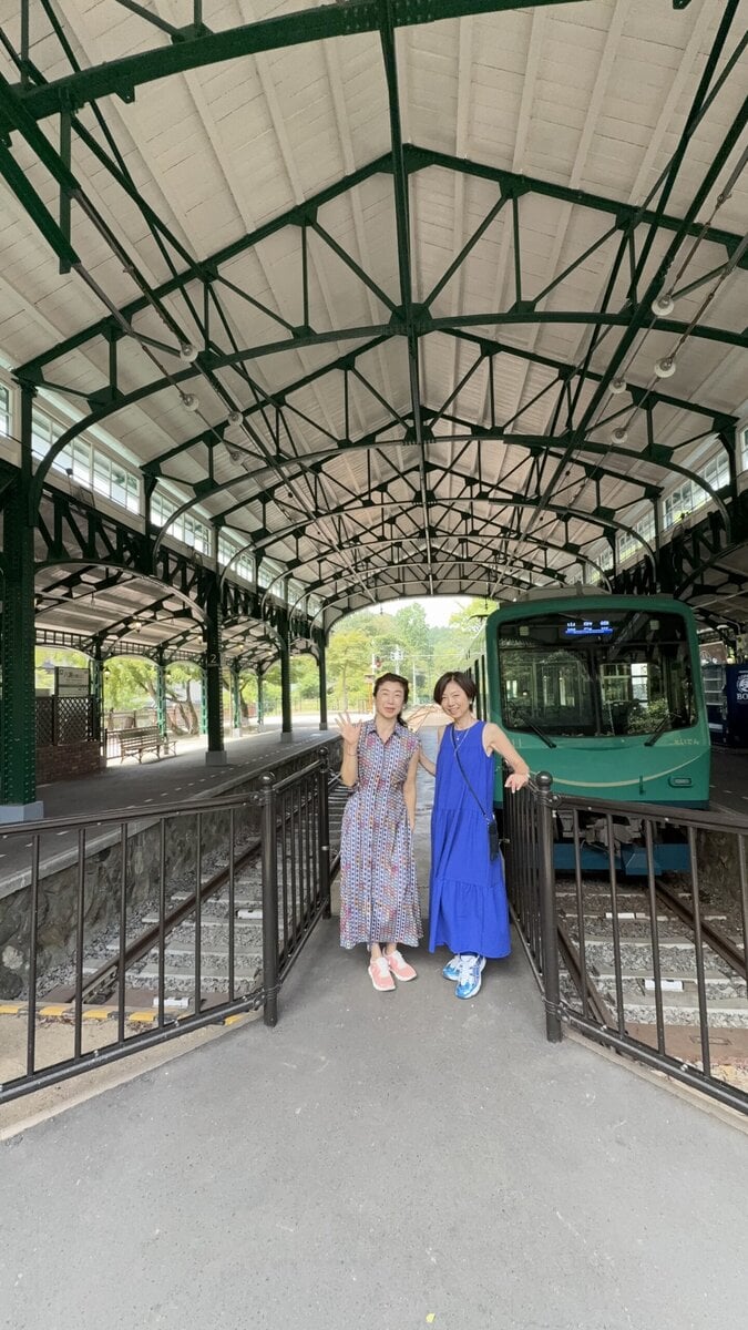 叡山電鉄八瀬比叡山口駅ホームで