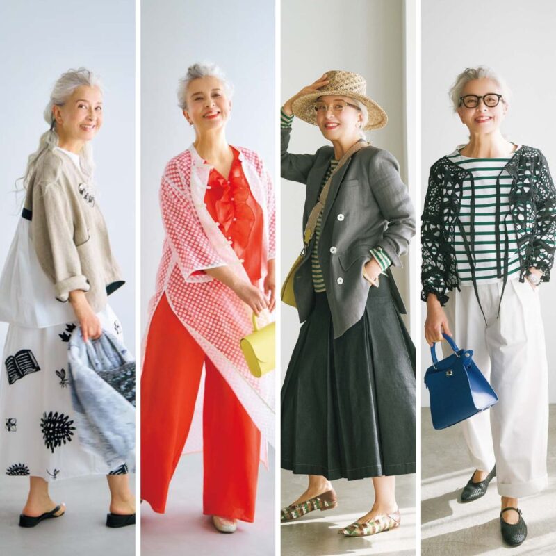 【60代ファッション】結城アンナさんがお手本！夏にぴったりの「大人のマリンスタイル」「華やか柄スタイル」コーデ10選