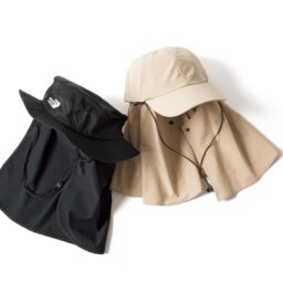 キャップ¥3,990／アンフィーロ、バケットハット¥8,580／ザ・ノース・フェイス（ゴールドウイン カスタマーサービスセンター）