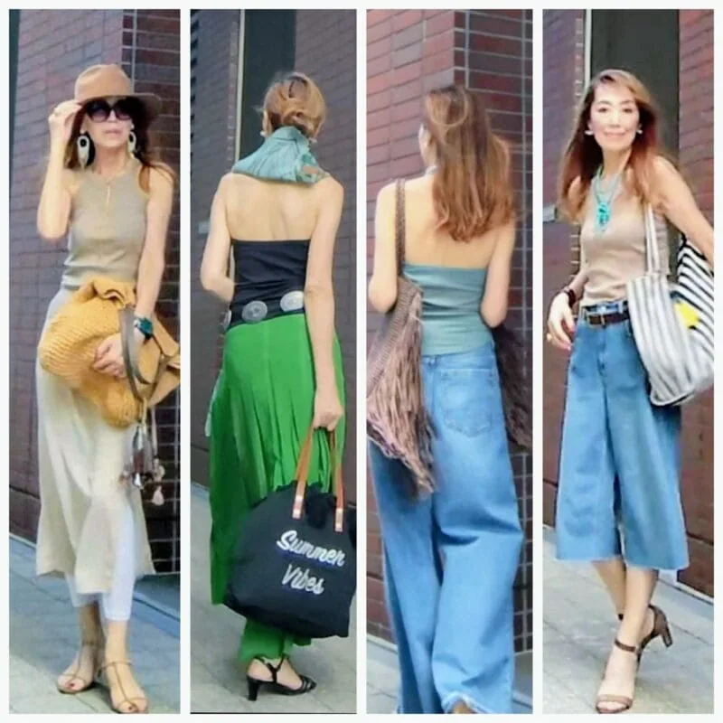 【60代ファッション】夏は「ユニクロ」のブラトップで涼やかに！二の腕を品よくカバーするタンクトップ＆ホルターネックコーデ4選