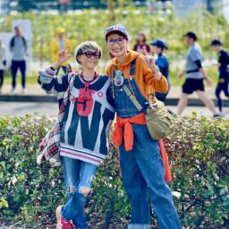 市民マラソン沿道応援・デニムリンクコーデ
