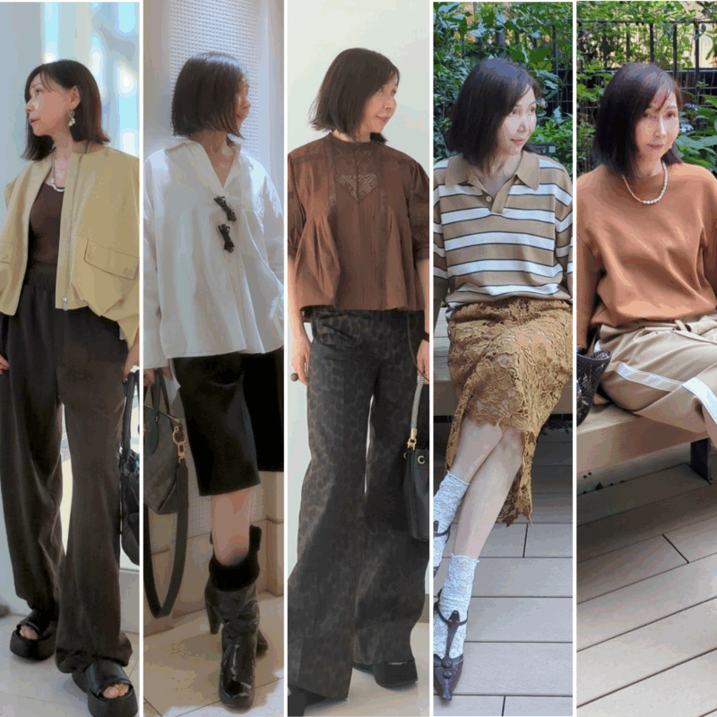 【60代ファッション】「ZARA]「ユニクロ」「GU」「H&M」が大活躍！秋気分を先取りする「涼感・秋色コーデ」5選！