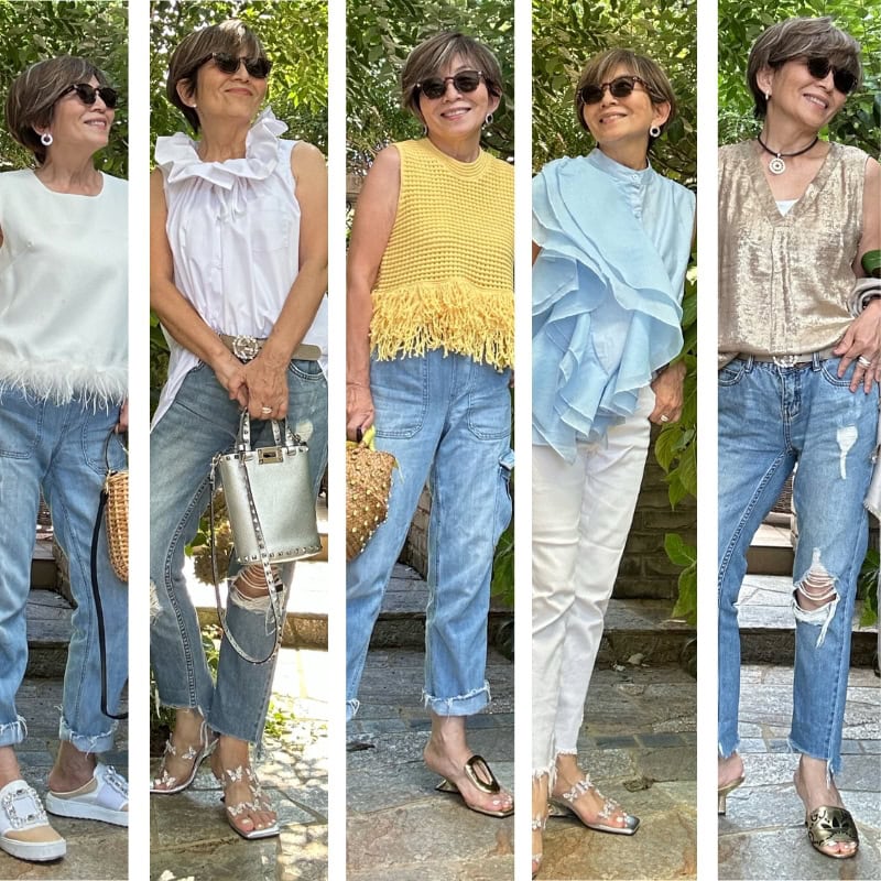 【60代ファッション】1枚で華やぐ！この夏真似したい大人のノースリーブコーデ5選