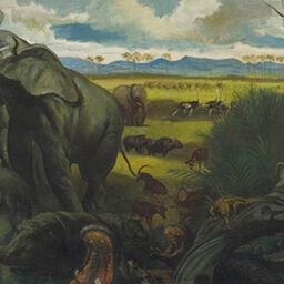宮本三郎《東山動物園猛獣画廊壁画No.3》1948年