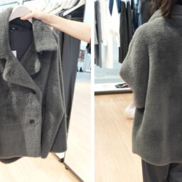 プラステ展示会25aw_フェザーヤーンニットコート