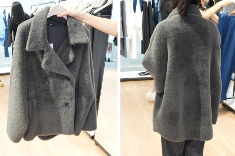 プラステ展示会25aw_フェザーヤーンニットコート