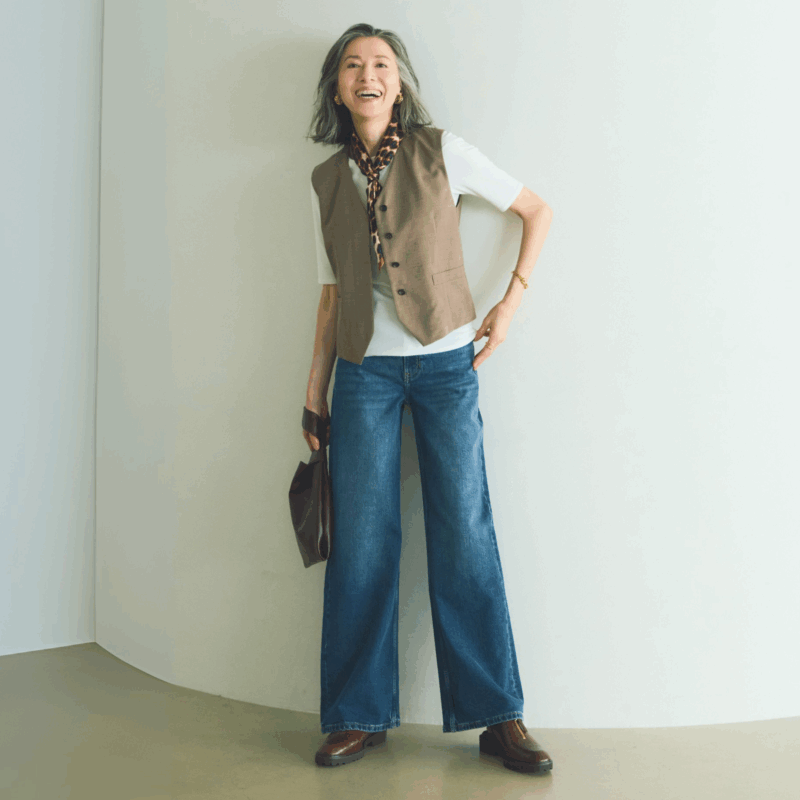 【60代デニム】みんな美脚になれる！60代にぴったりの王道「ワイドストレート」デニムパンツ3選