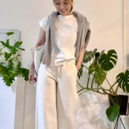 「GU」パフスウェットバギーパンツコーデ