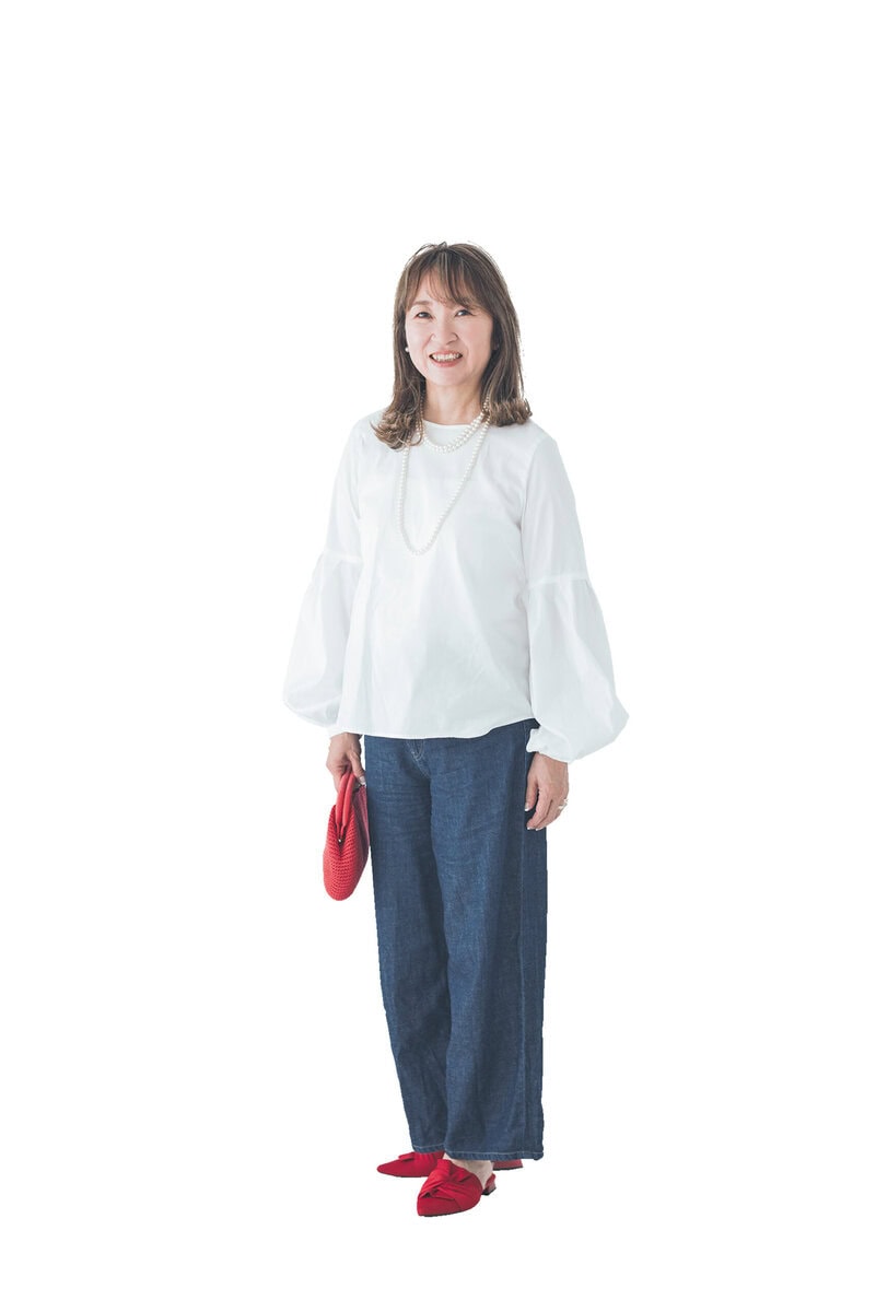 河合浩子さんののいつものデニムコーディネート