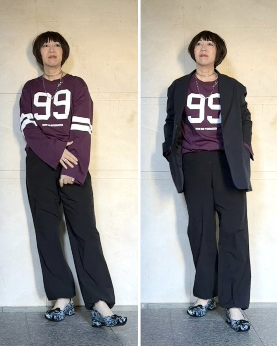 上林さん_ロンT・パンツコーデ