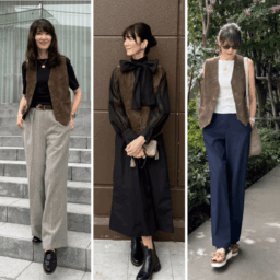 【第4位】【50代ファッション】秋はカーキベストが大活躍！きれい目にもフェミニンにも着こなせる3コーデをご紹介！