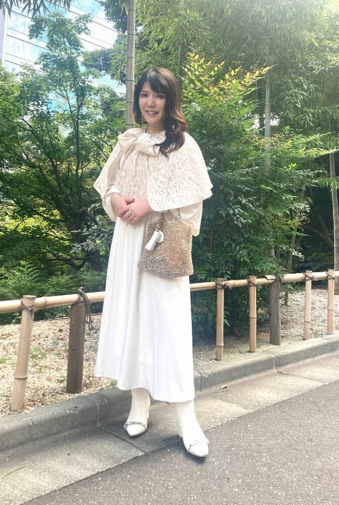 【60代お手本スナップ】お気に入りブランド「セルフォード」で華やいだ装いの美容家さんを『素敵なあの人』のイベントでキャッチ！