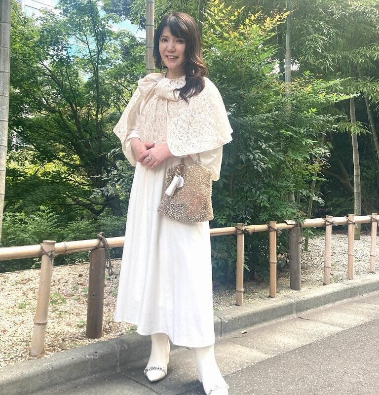 【60代お手本スナップ】お気に入りブランド「セルフォード」で華やいだ装いの美容家さんを『素敵なあの人』のイベントでキャッチ！