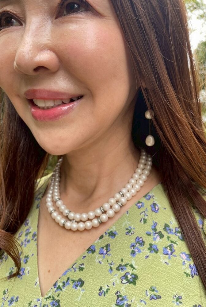 パールで華やかに