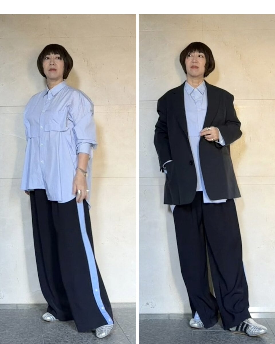 上林さん_シャツ・パンツコーデ