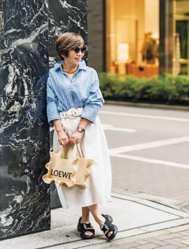 【60代お手本スナップ】おしゃれすぎるマダムを銀座でキャッチ！チアリーディング練習後の69歳だなんて、カッコいい！