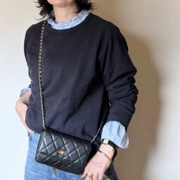 yumikoさん_ネイビースウェットコーデ