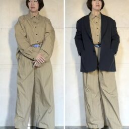 上林さん_シャツ・パンツセットアップコーデ