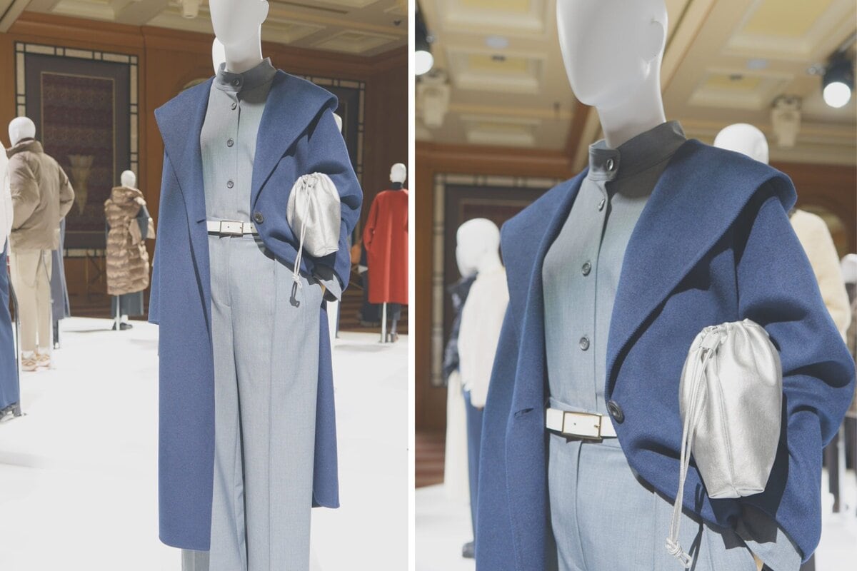 PLST_ウールブレンドリバーフーディーロングコート