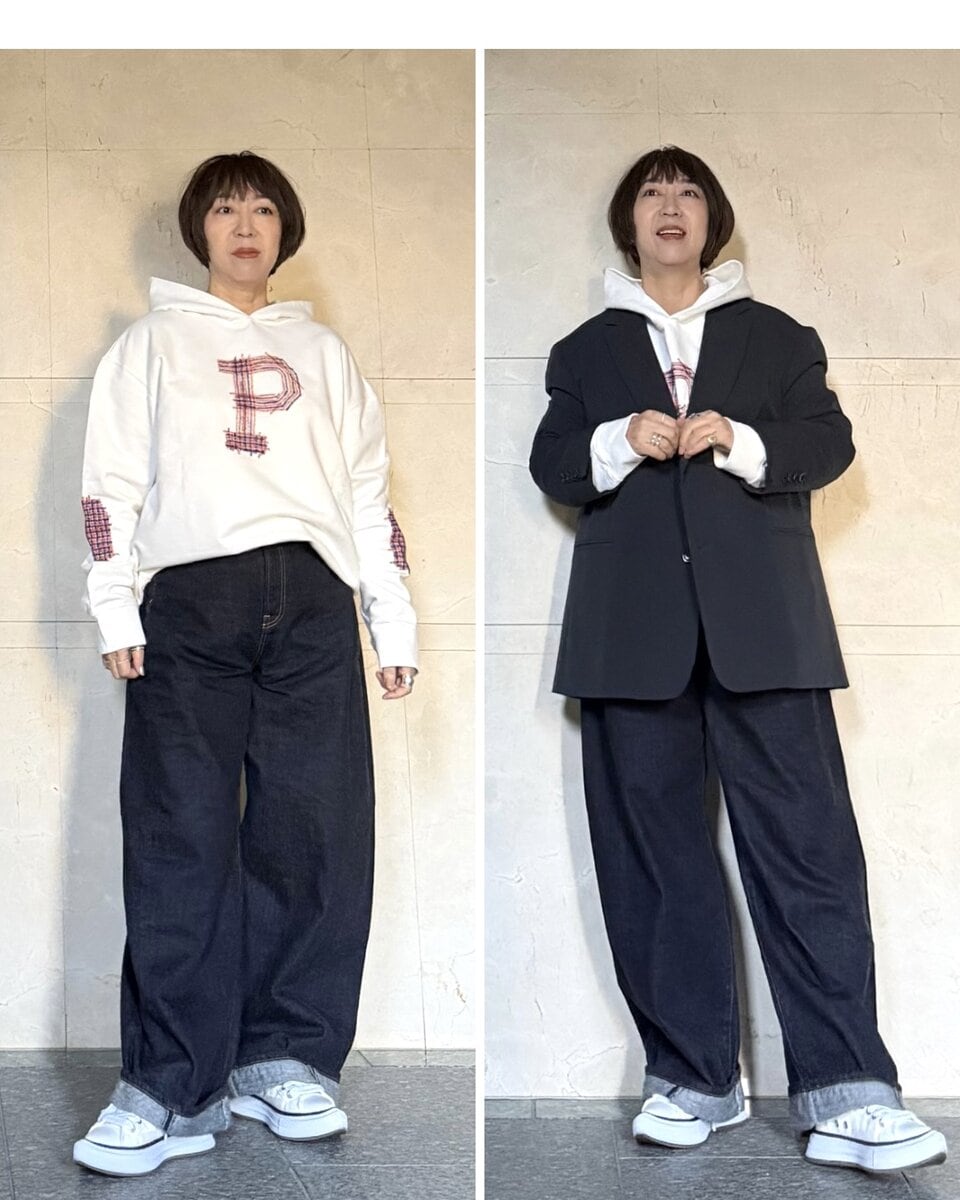 上林さん_フーディー・デニムコーデ