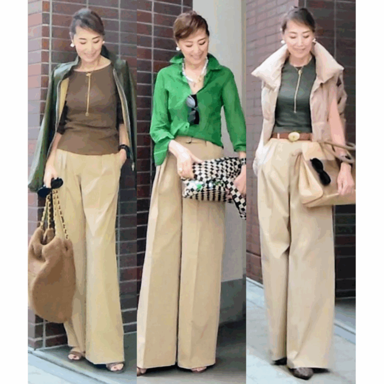 reikoさんのGUベルテッドワイドパンツ秋の装い