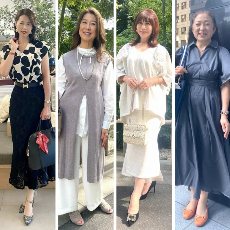 【50代・60代スナップ】楽ちんきれいを叶える鍵は素材感とシルエット！大人の「エレガントコーデ」4選
