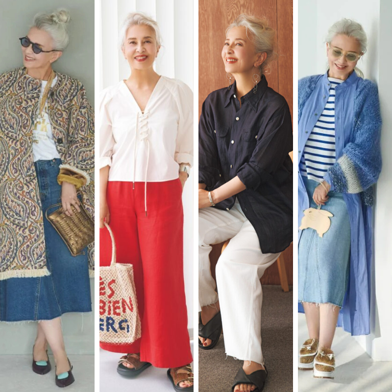 【60代ファッション】デニムほか「品カジ」コーデのお手本！センスが光る結城アンナさんのおしゃれスタイル10選