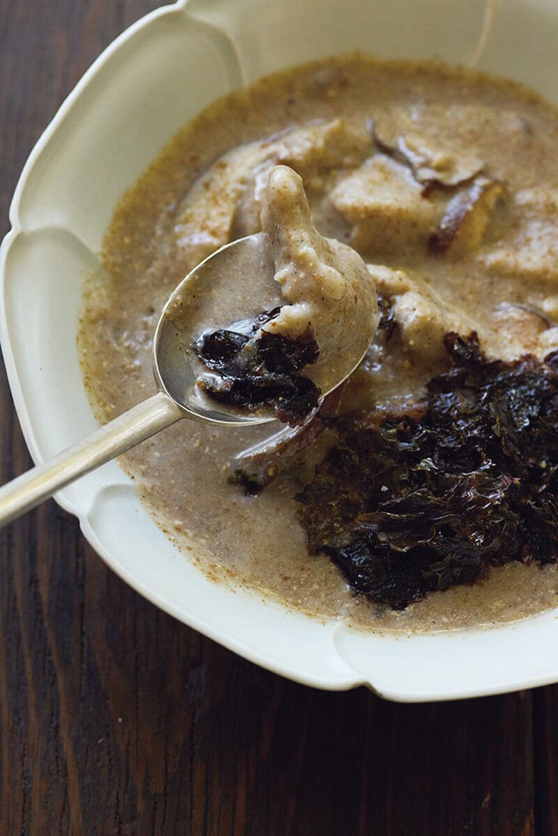 えごまスープのそば粉スジェビ